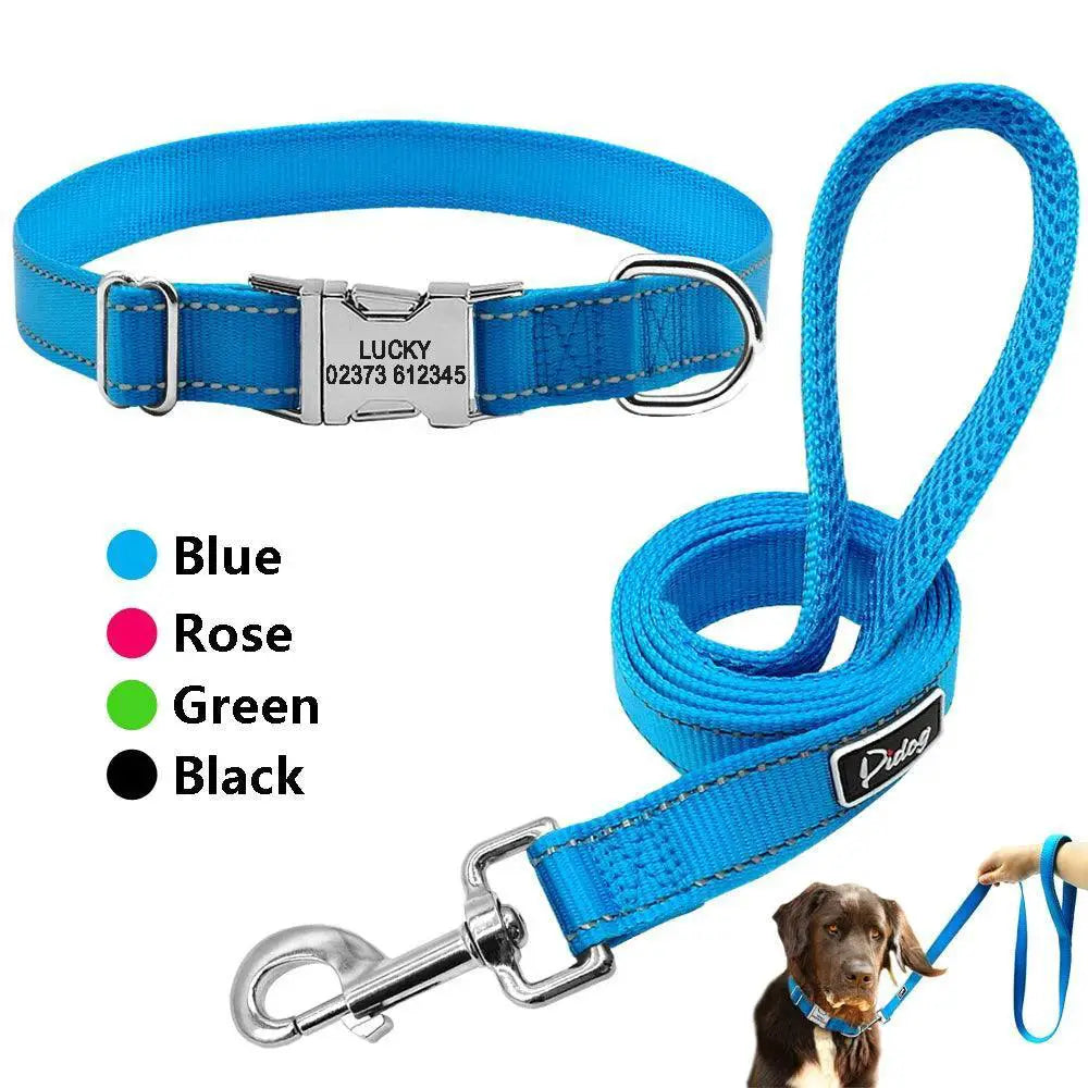 Reflective Nylon Dog Collar Set For Personalized Safety