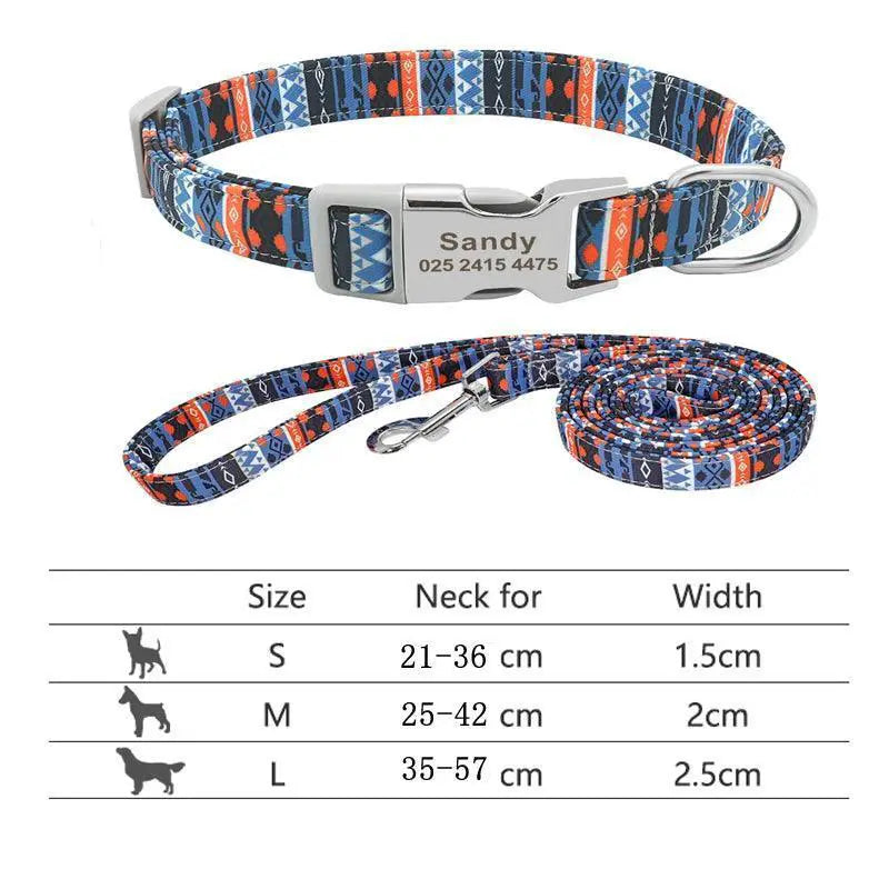 Reflective Nylon Dog Collar Set For Personalized Safety