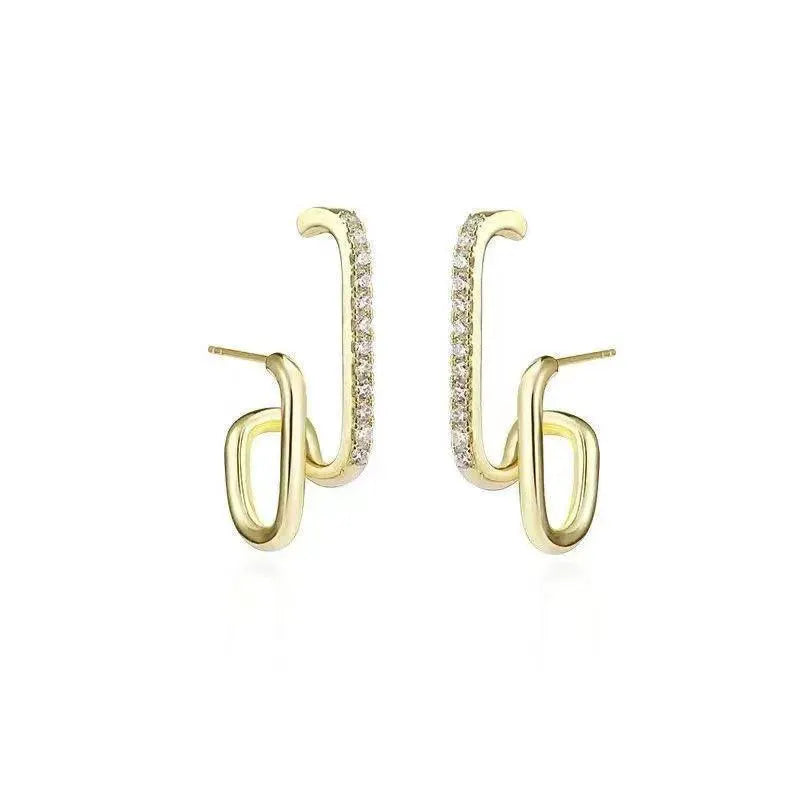 Chic Korean Claw Stud Earrings With Irregular Pearls