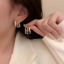 Chic Claw Earrings for Women with Pearls