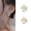 Chic Claw Earrings for Women with Pearls