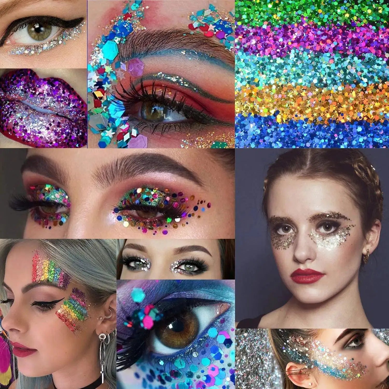 Dazzling Holographic Glitter Set 24 Colors Nail Art Kit