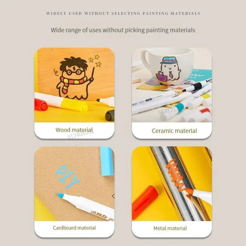 Kids Art Kit Vibrant Acrylic Paint Pens For Creative Fun