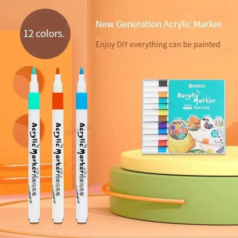 Kids Art Kit Vibrant Acrylic Paint Pens For Creative Fun