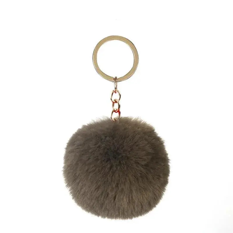 Cute Animal Keychains With Fluffy Fur Ball Bag Pendant