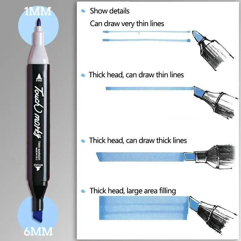 Decotime Alcohol Marker Set Dual Ended Pens for Art