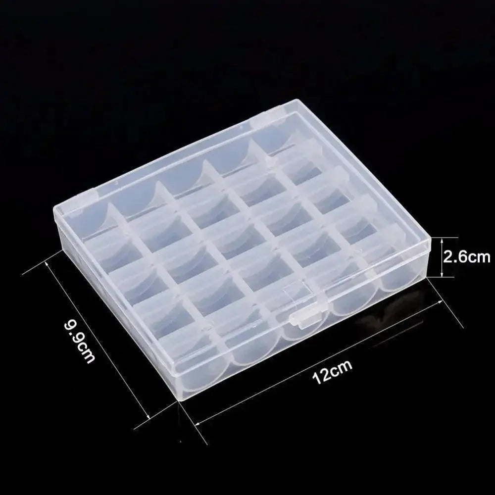 Sewing Machine Bobbins Set With Storage Case 25 Piece