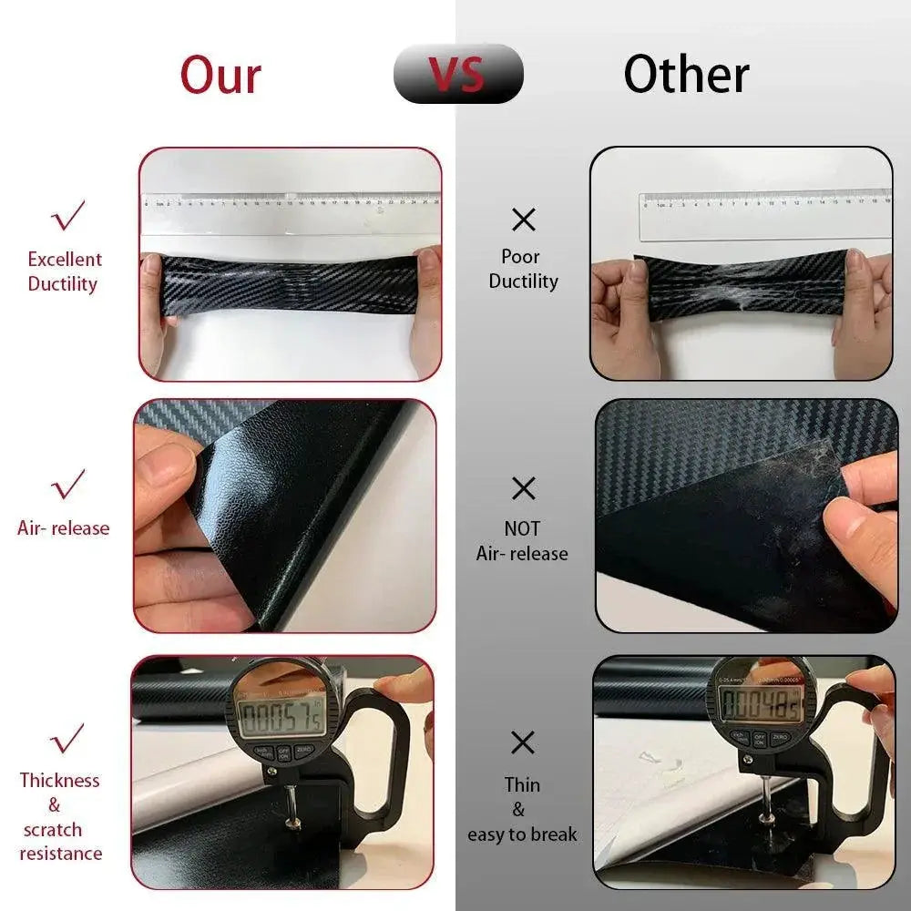 Carbon Fiber Vinyl Wrap Film Waterproof Stickers For Cars