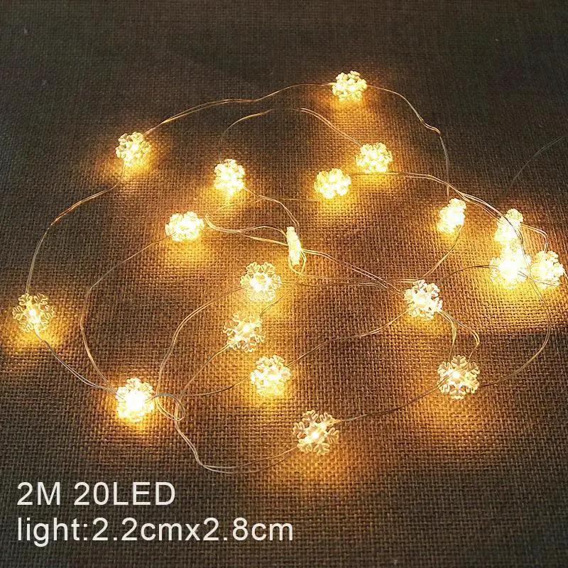 Whimsical LED Santa Snowman Holiday Light Garland 2m