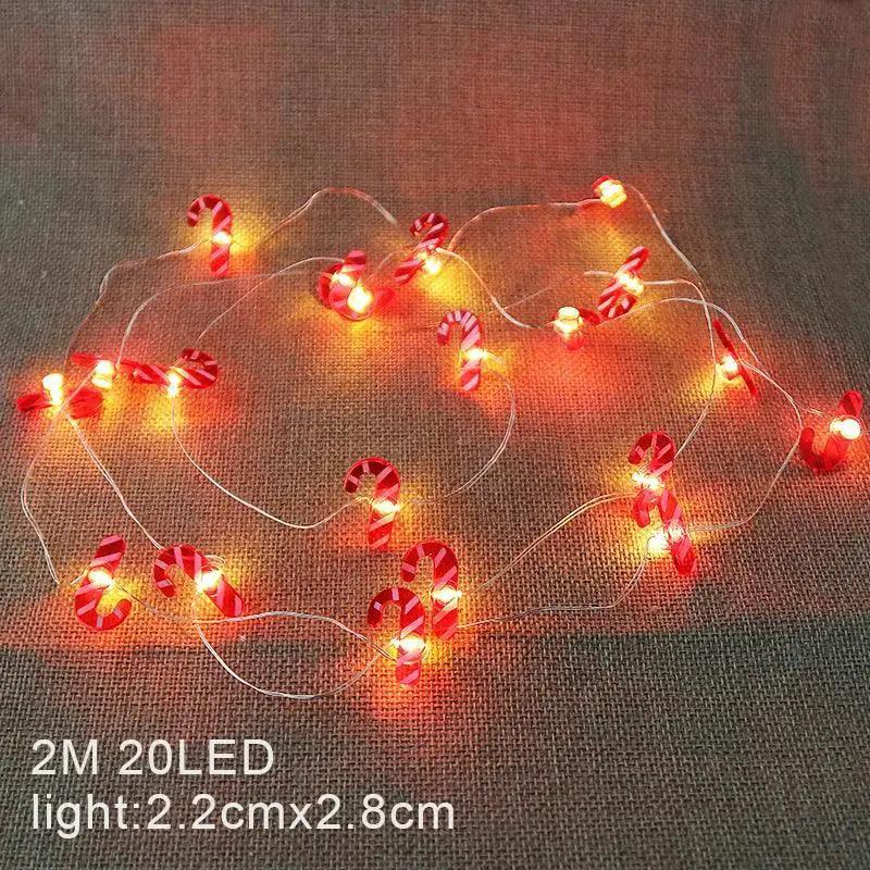 Whimsical LED Santa Snowman Holiday Light Garland 2m