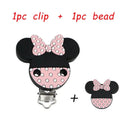 Kovict Silicone Beads Pacifier Clips Cartoon Animals Set