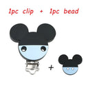 Kovict Silicone Beads Pacifier Clips Cartoon Animals Set