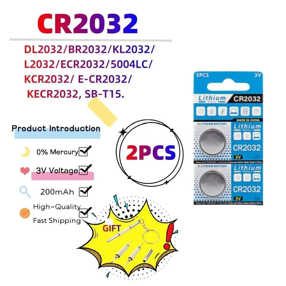 CR2032 Lithium Button Cell Battery Power Up For Gadgets