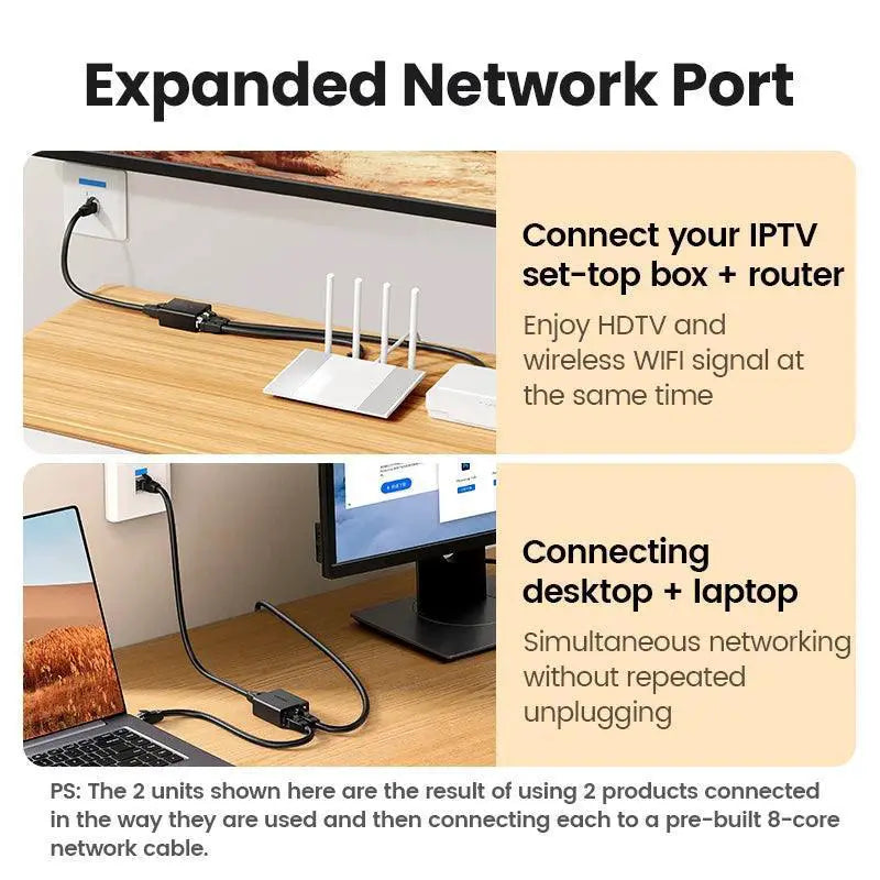 UGREEN Ethernet Splitter Adapter Dual Device Internet Boost