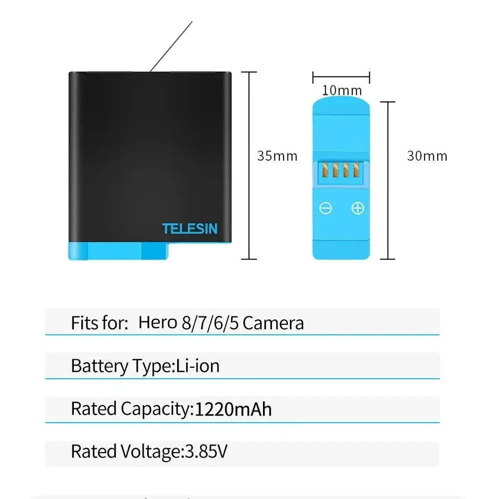 Telesin Triple Battery Pack and LED Charger for GoPro