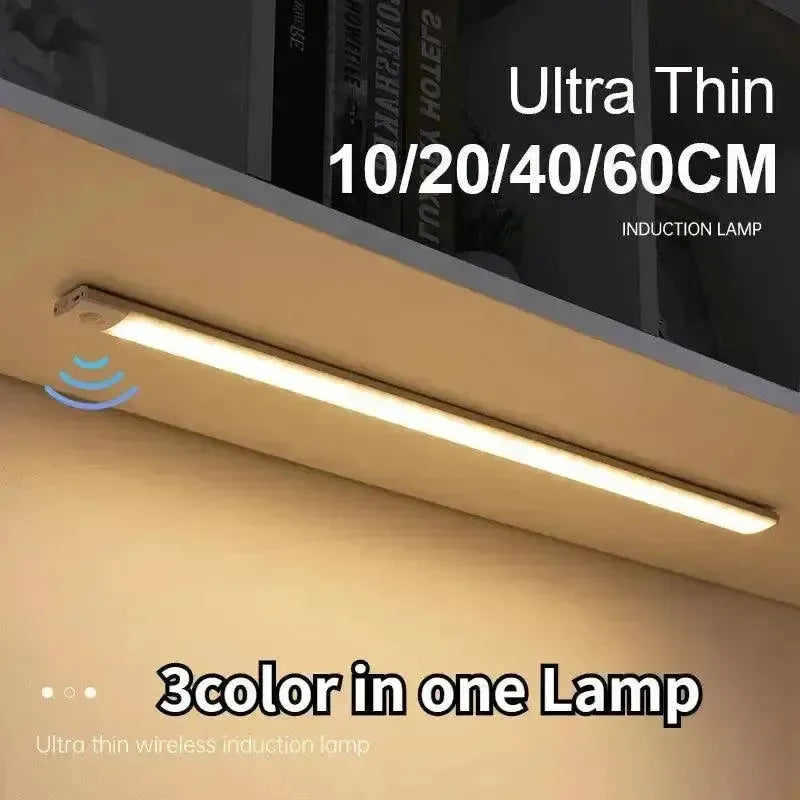 Night Light Motion Sensor LED Cabinet Lamp USB Rechargeable