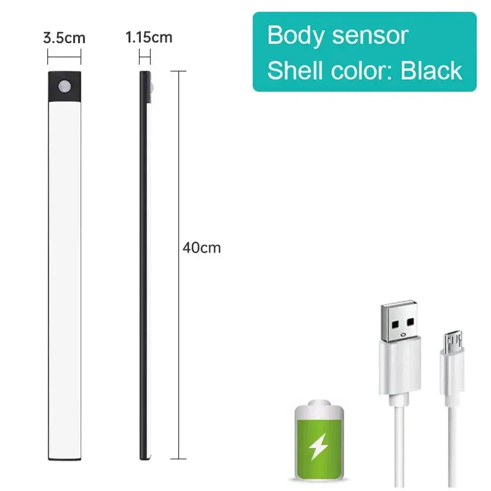 Night Light Motion Sensor LED Cabinet Lamp USB Rechargeable