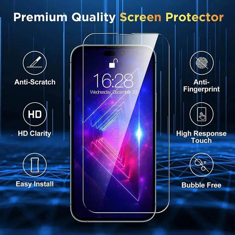 IPhone 15 Series Full Coverage Tempered Glass Protectors