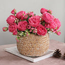 Rose Pink Silk Peony Bouquet Silk Flower Wedding Decor