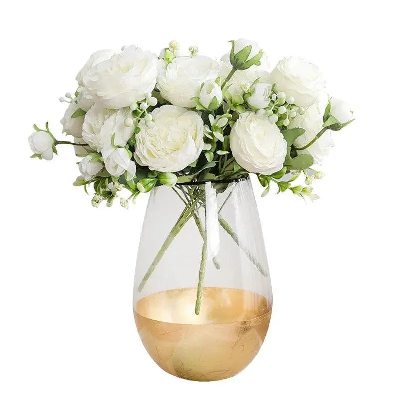 Rose Pink Silk Peony Bouquet Silk Flower Wedding Decor