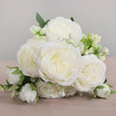Rose Pink Silk Peony Bouquet Silk Flower Wedding Decor