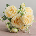 Rose Pink Silk Peony Bouquet Silk Flower Wedding Decor