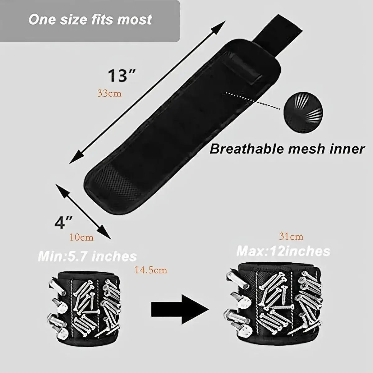 Ultimate Magnetic Wrist Tool Holder For DIY Essentials Kit