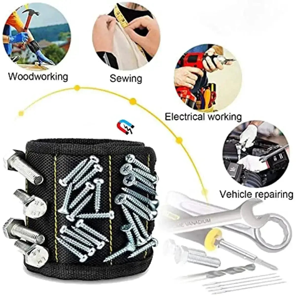 Ultimate Magnetic Wrist Tool Holder For DIY Essentials Kit