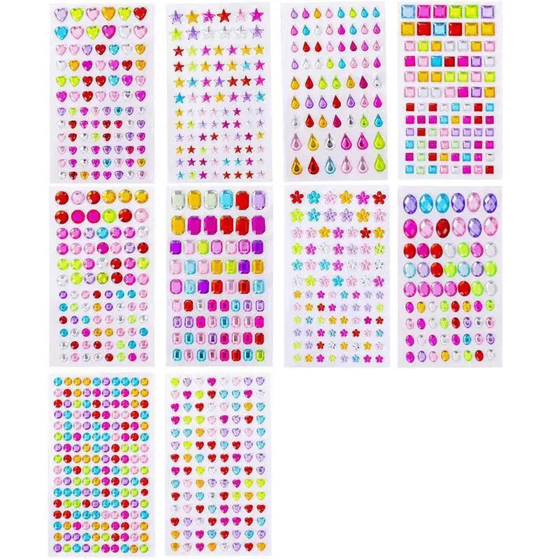 Colorful Gemstone Stickers for Creative Craft Embellishments