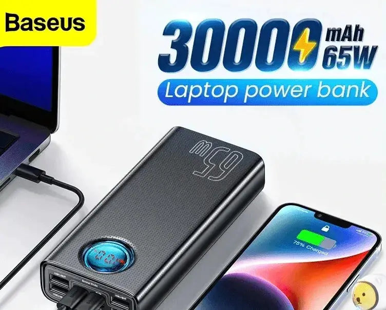 Baseus 65W 30000mAh Portable Power Bank For Fast Charging
