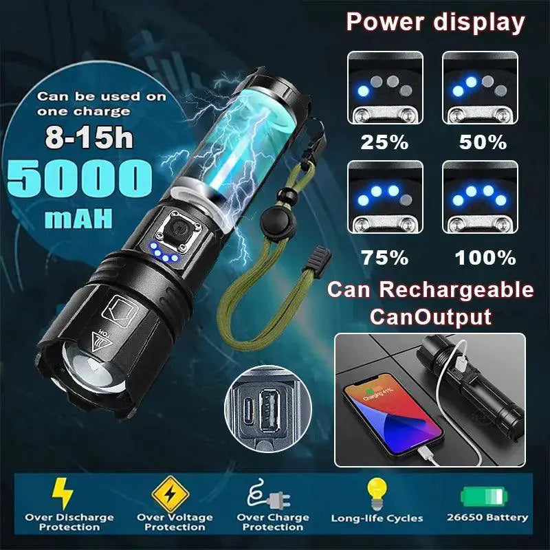 Ultra Bright LED Flashlight 500m Waterproof Outdoor Gear