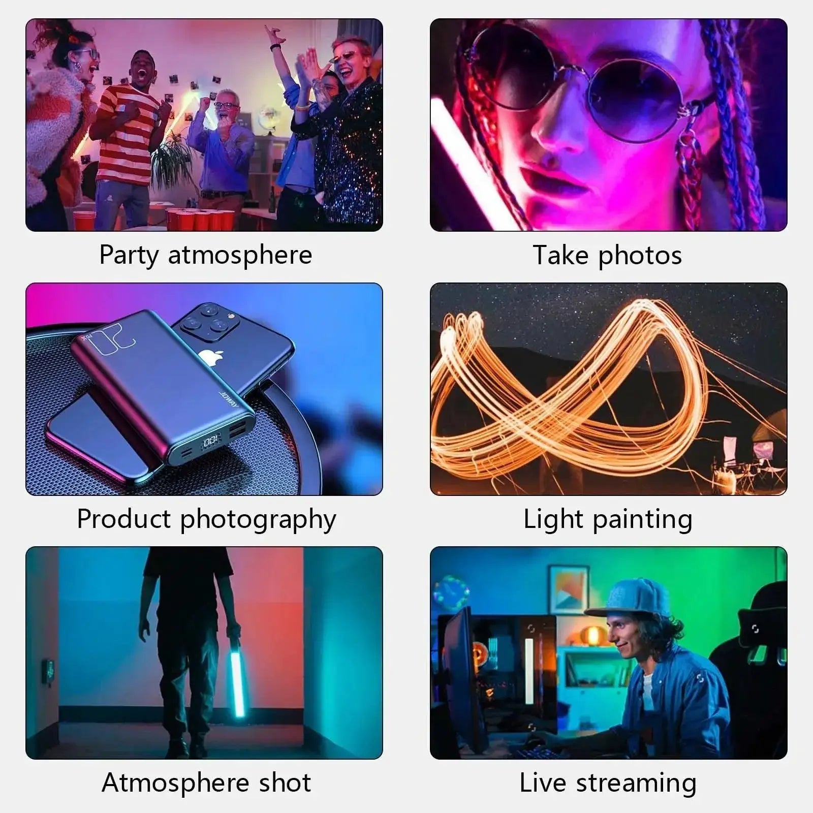 Handheld RGB LED Fill Light Stick for Photography and Video