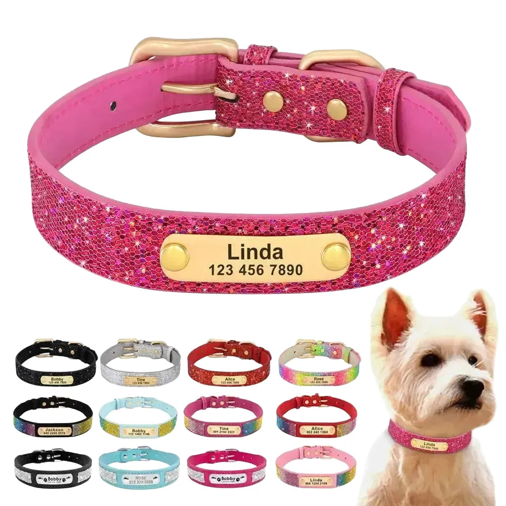 Personalized Sequin Dog Collar for Pets — product view 1