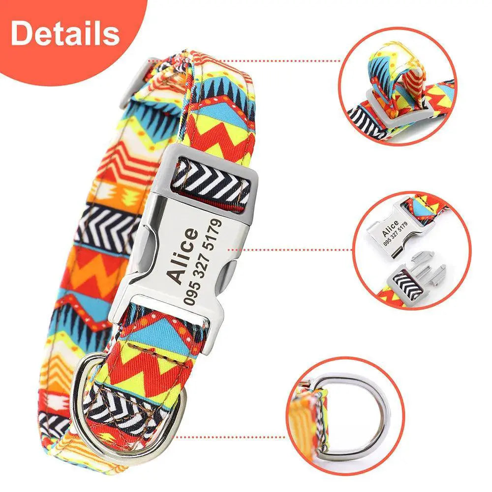 Large Dog Collar Personalized Nylon Pet Collar For Dogs
