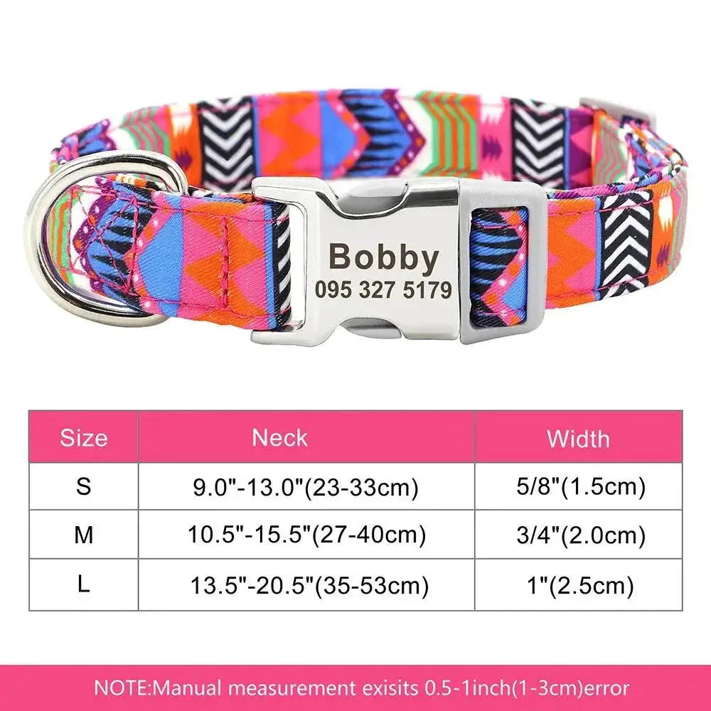 Large Dog Collar Personalized Nylon Pet Collar For Dogs
