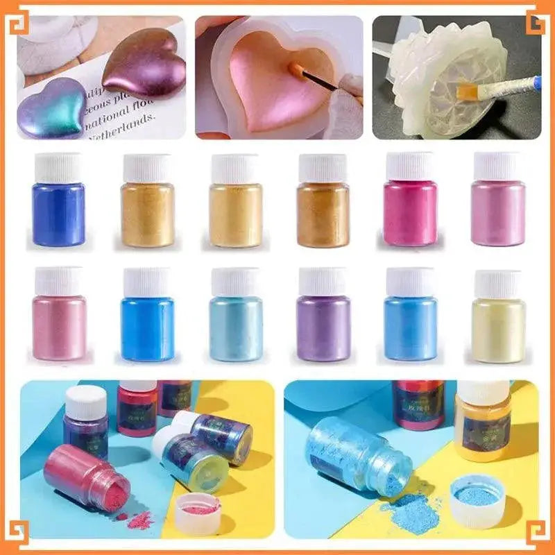 Shimmering Mica Powder Set Sparkling Colors For Crafts