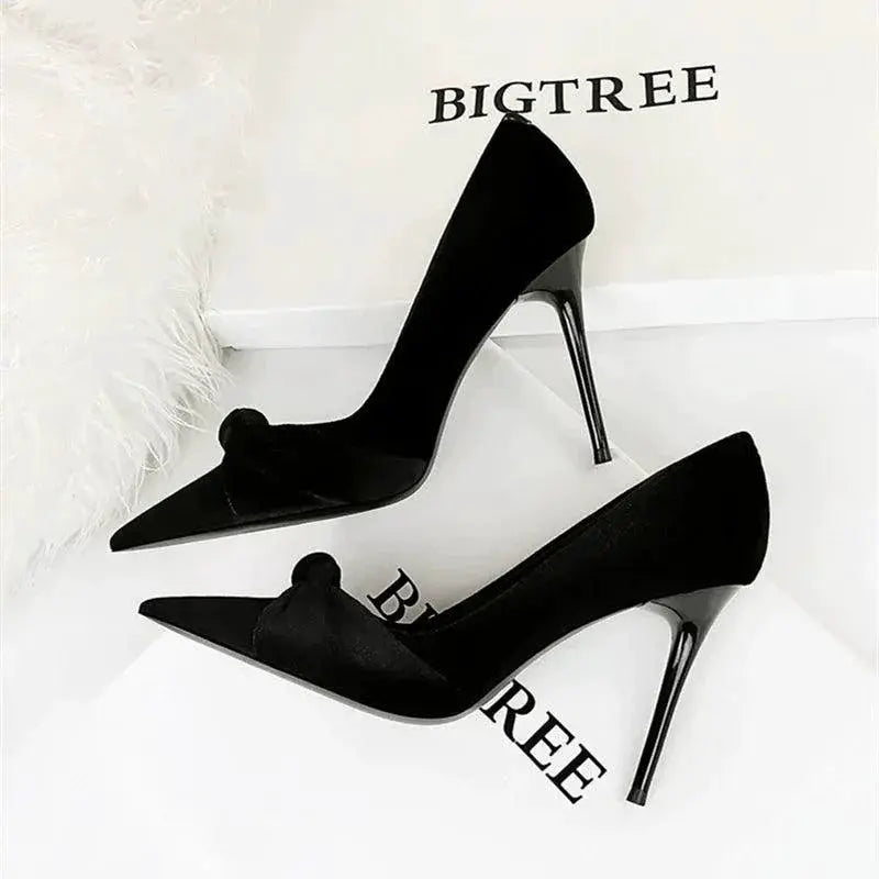 Premium Suede Butterfly Bow Flats For Women Chic Shoes