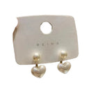 Elegant Heart Pearl Earrings for Women