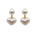 Elegant Heart Pearl Earrings for Women