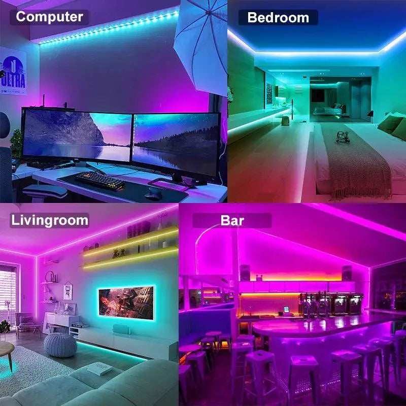 RGB LED Strip Lights Bluetooth Controlled Flexible Decor