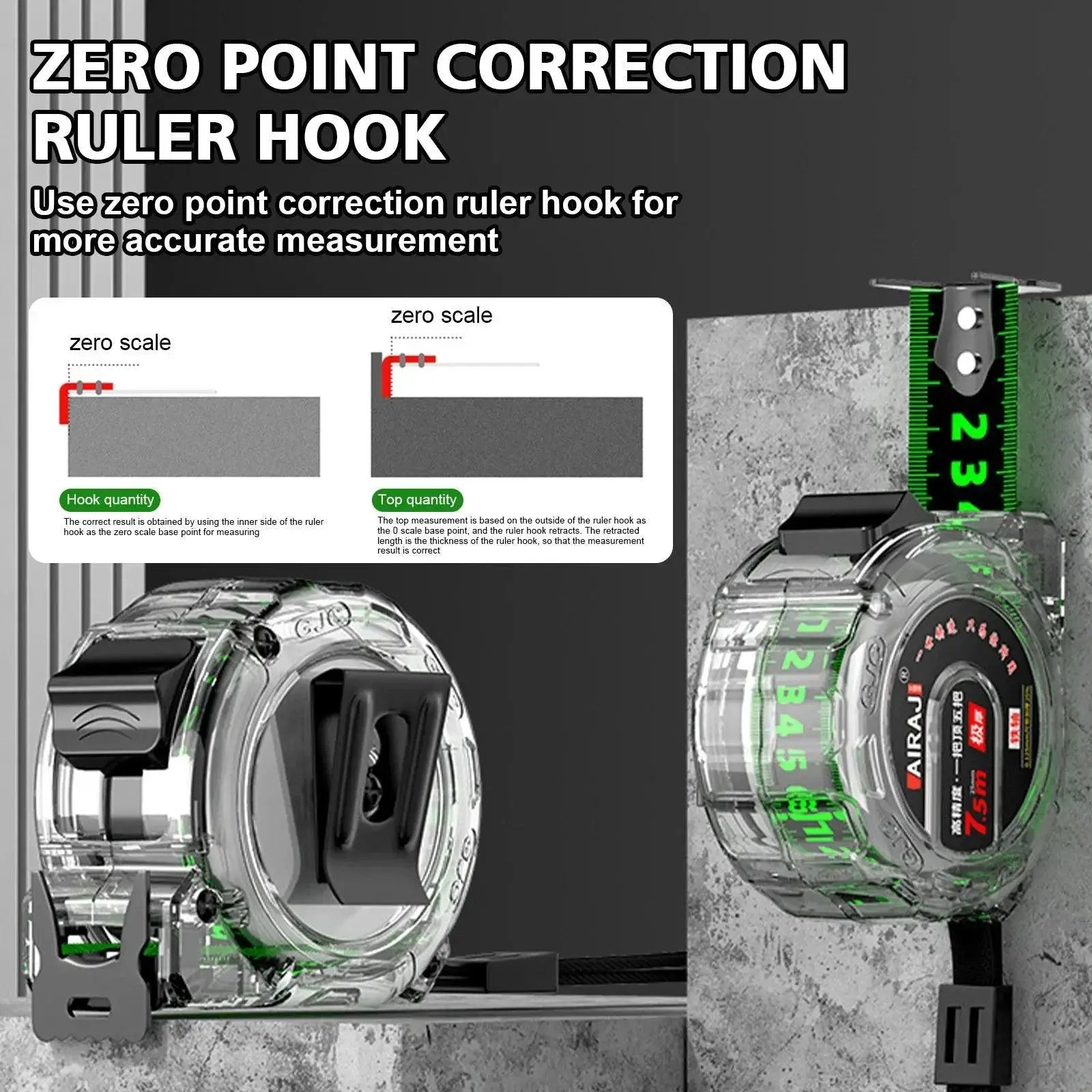Fluorescent Tape Measure Precision Self Lock Tool Pro