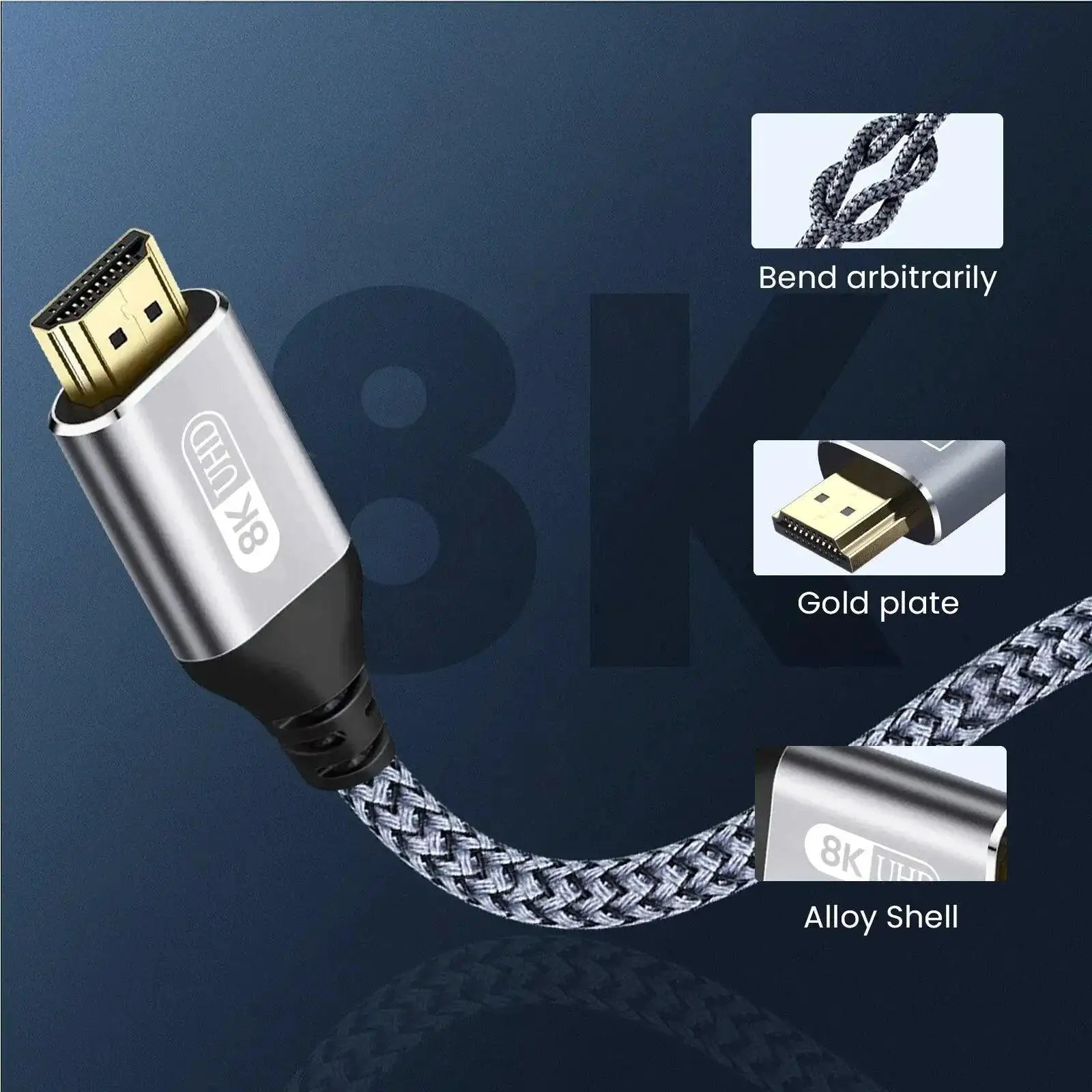 NIERBO HDMI 2.1 Cable 8K 60Hz 4K 120Hz 48Gbps Ultra High