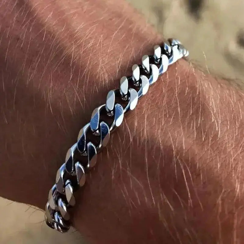 Chunky Stainless Steel Curb Chain Bracelet For Men