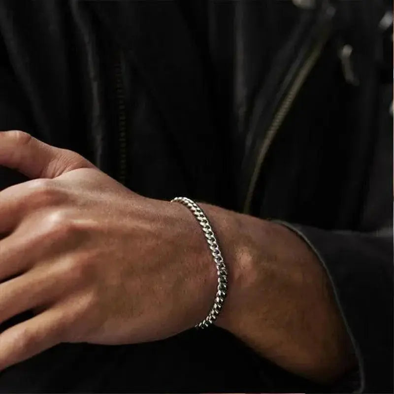 Chunky Stainless Steel Curb Chain Bracelet For Men