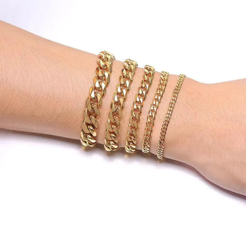 Chunky Stainless Steel Curb Chain Bracelet For Men