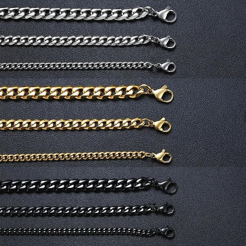 Chunky Stainless Steel Curb Chain Bracelet For Men