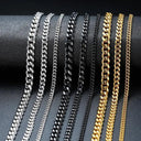 Cuban Chain Necklace Stainless Steel Link Chain Gold