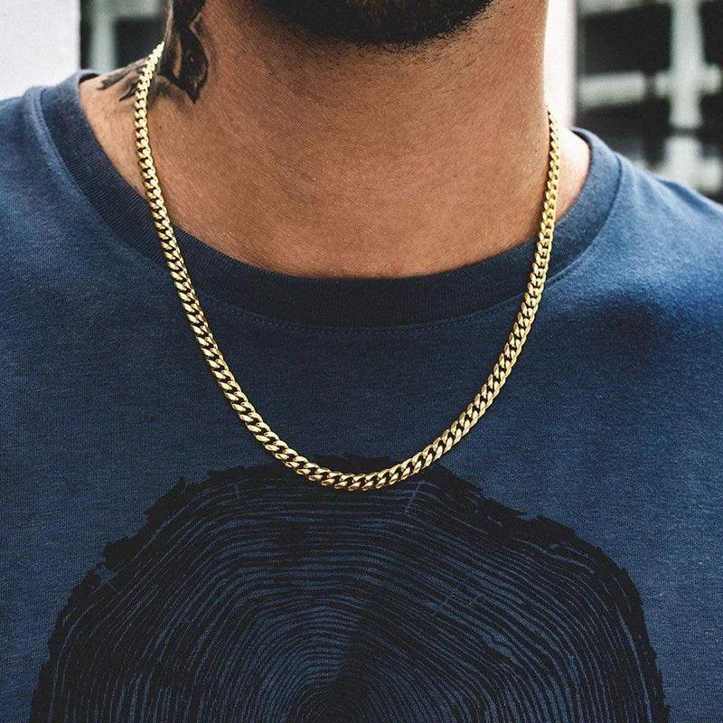 Cuban Chain Necklace Stainless Steel Link Chain Gold