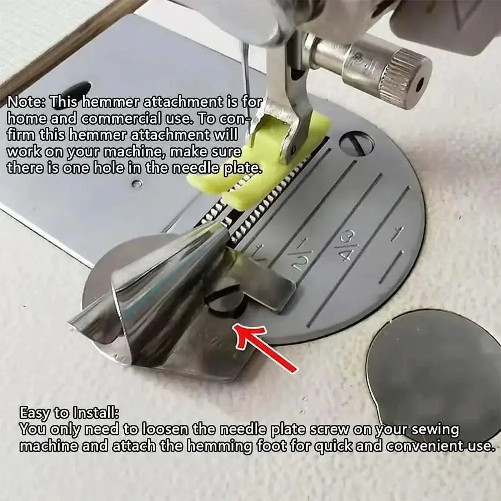 Stainless Steel Hemming Foot For Perfect Sewing Hems