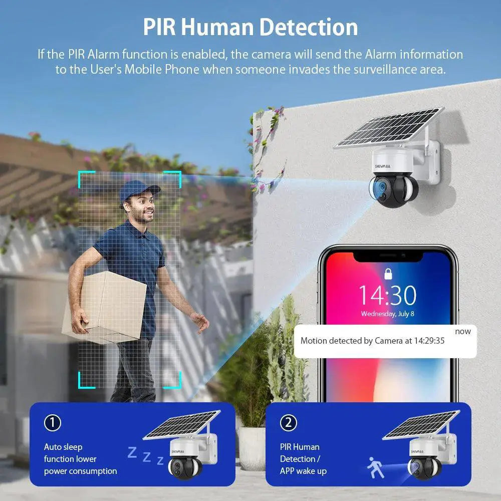 Solar Powered Outdoor Wireless Security Camera Weatherproof